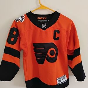 Kids Orange and Black Philly Hockey Jersey